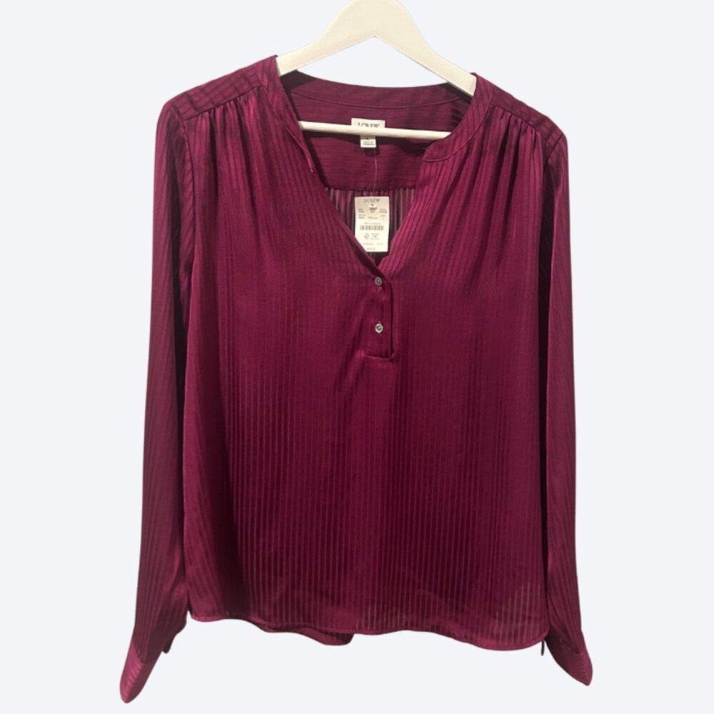 J Crew Factory Shadow Stripe Blouse NWT